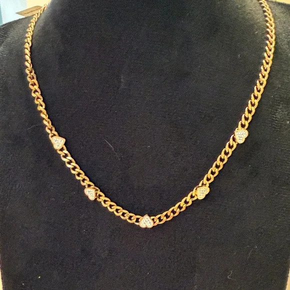 Gold Heart Titanium Steel 16-18” Charm Necklace - Picture 2 of 7